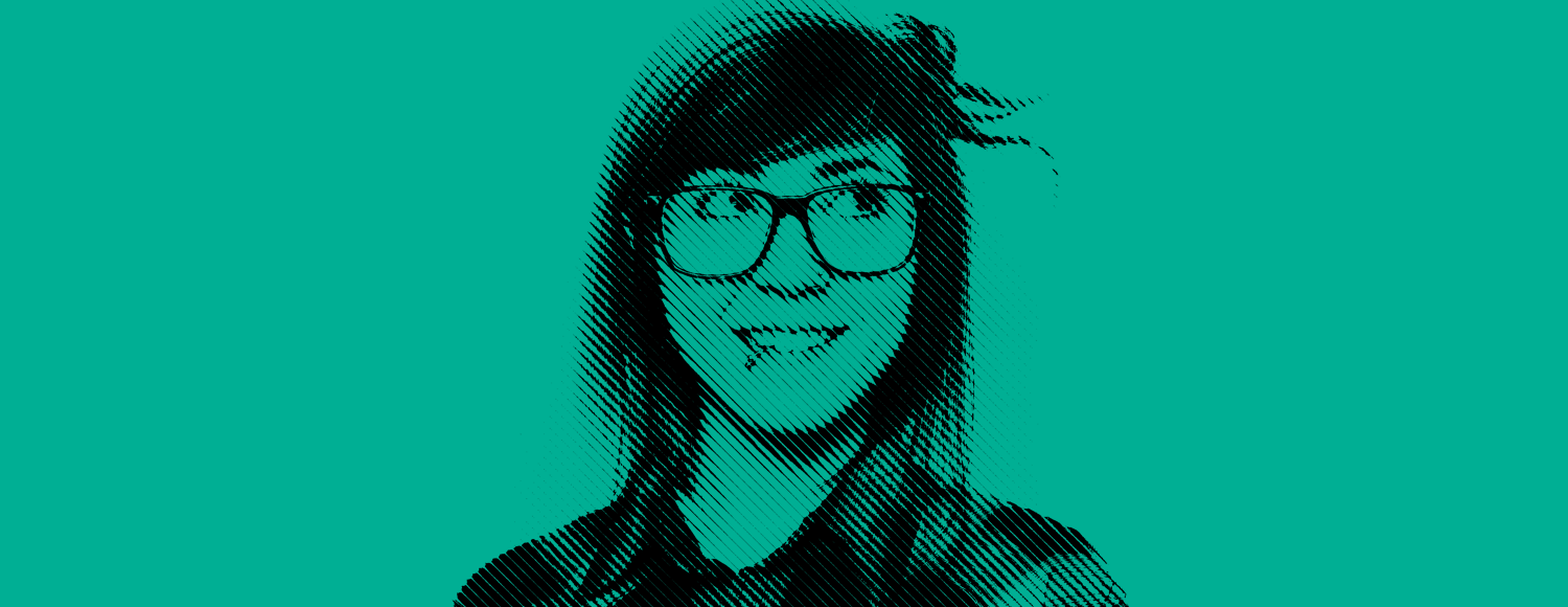 Young woman looking up