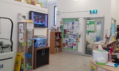 Broadfield reception area and desk