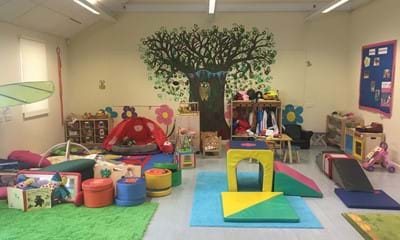 Facilities in the play room including soft play and toys
