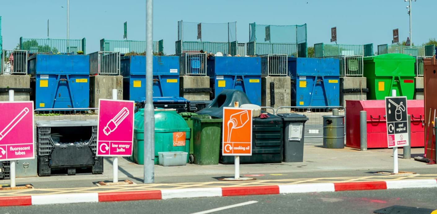 nojs Skips at Worthing recycling centre.