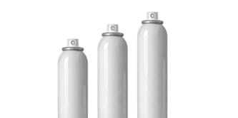 Three aerosol cans
