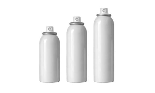 Three aerosol cans