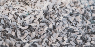 A close-up view of shredded paper.
