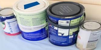 4 containers of paint.