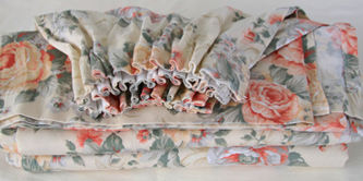 A folded curtain.