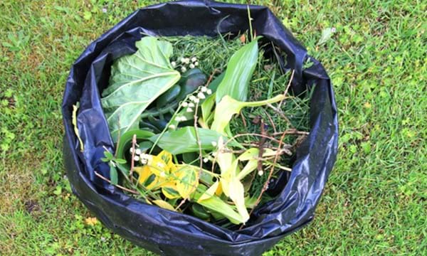 A bag of garden waste.