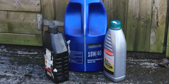 3 bottles of motor oil.
