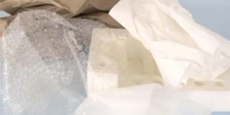 Packaging materials - bubble wrap, paper, tissue paper.