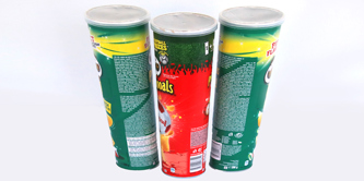 3 Pringles crisp tubes.