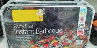 Disposable foil barbeques.
