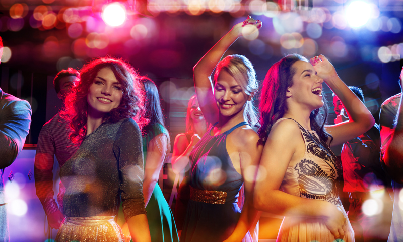 Young girls clubbing