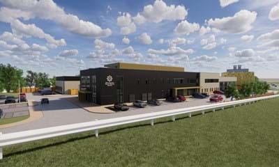 Illustrated external view of the new Horsham Fire Station and Training Centre