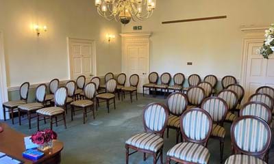 Chairs laid out in the Drawing Room
