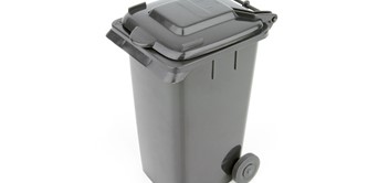 A wheelie bin for rubbish
