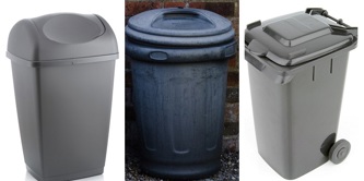 Plastic swing bin, household waste bin and wheelie bin
