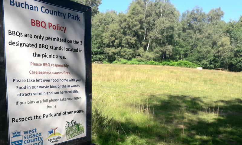 picnic area sign of buchan's barbecue policy