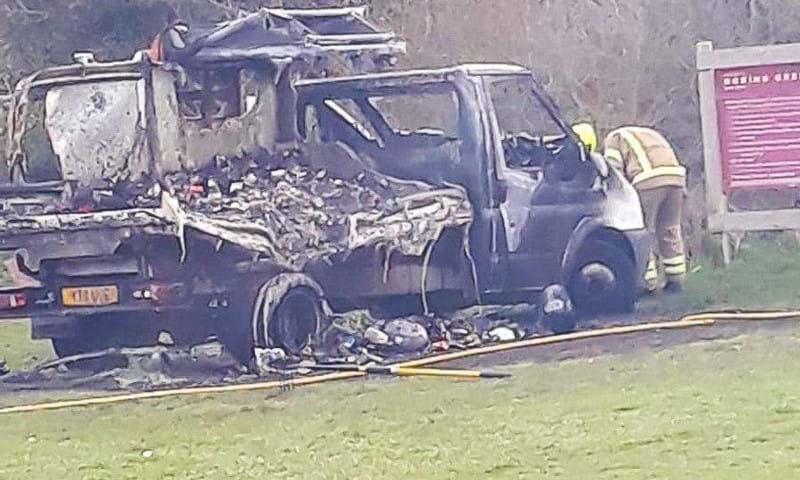 burned out truck