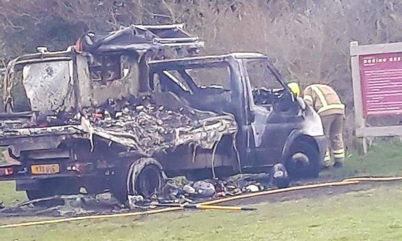 burned out truck