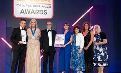 The school meals team from West Sussex County Council receiving their award