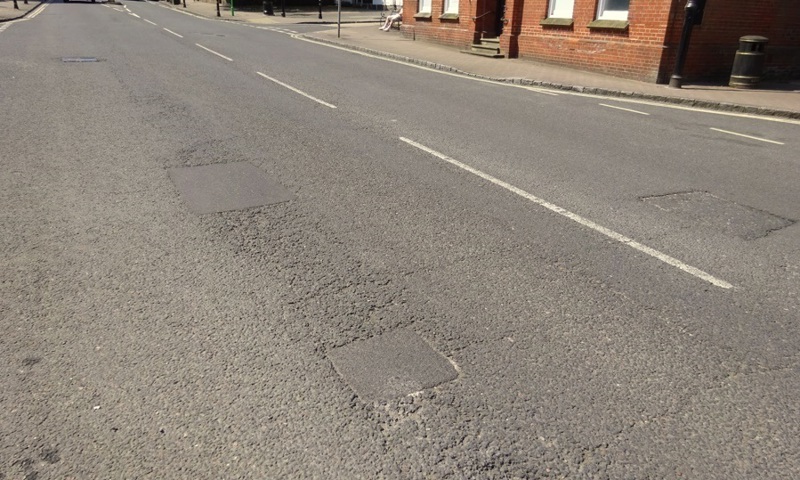 The current road surface in The High Street, Henfield