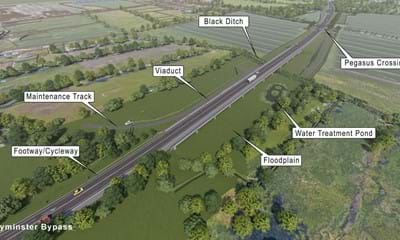 A visualisation for the Lyminster Bypass (northern section)