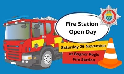 Fire station open day. Saturday 26 November at Bognor Regis Fire Station