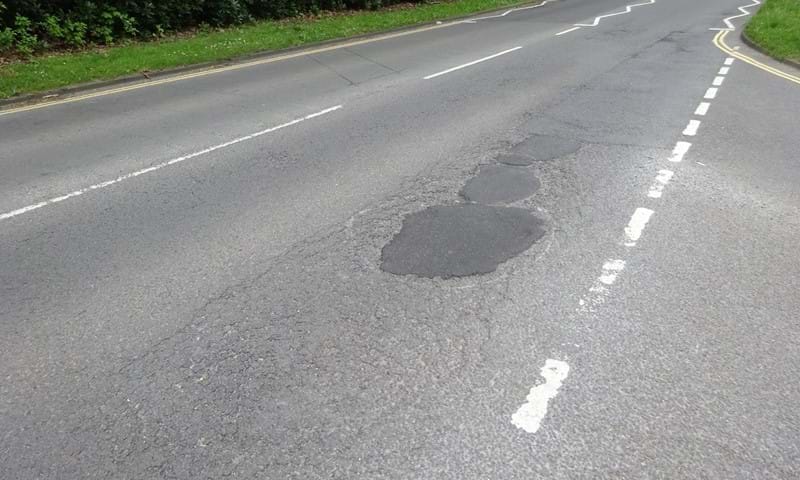 The current surface on the A2220 Worth Park Avenue 
