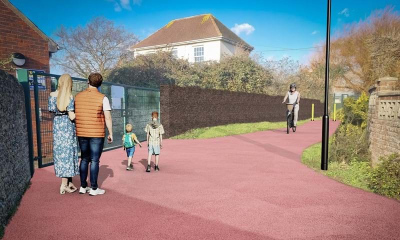 Visualised image of what part of the new Felpham Way path will look like