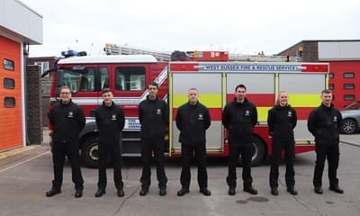 The retained firefighters at their pass-out parade