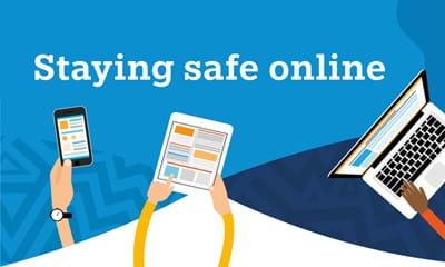 Staying safe online graphic