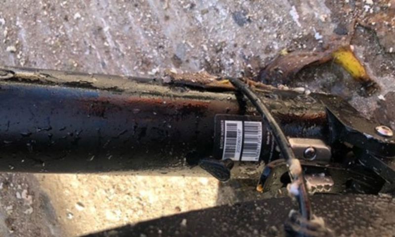 Fire damaged electric scooter