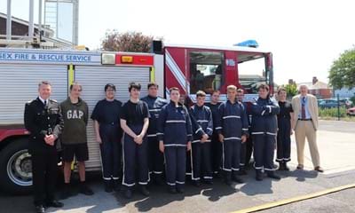 GRIT students with ACFO Peter Rickard and the High Sherriff of West Sussex