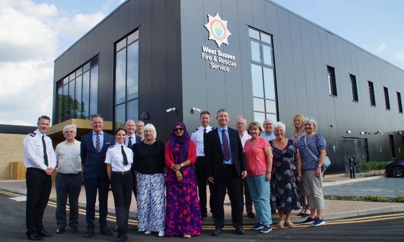 Cabinet members outside Horsham Fire Station and Training Centre