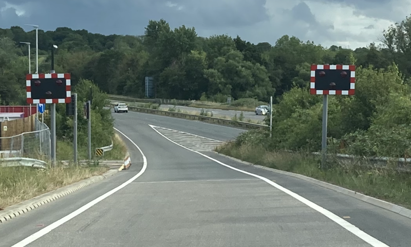The new wig wags on the slip road of the A24