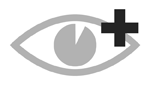 Greyed-out eye with plus symbol