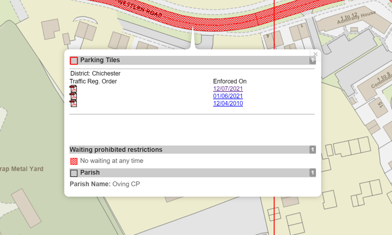 Traffic Regulation Order details showing PDFs