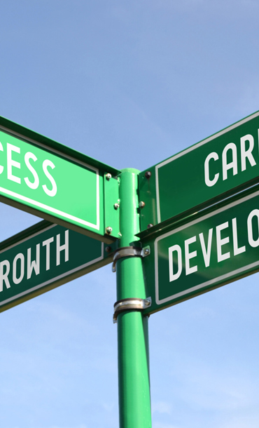 Success, growth, career development signs