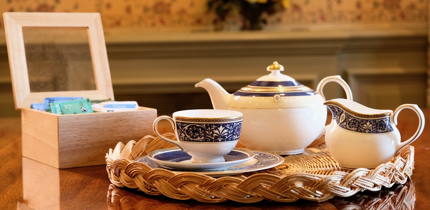 nojs Table set up for afternoon tea at the house.