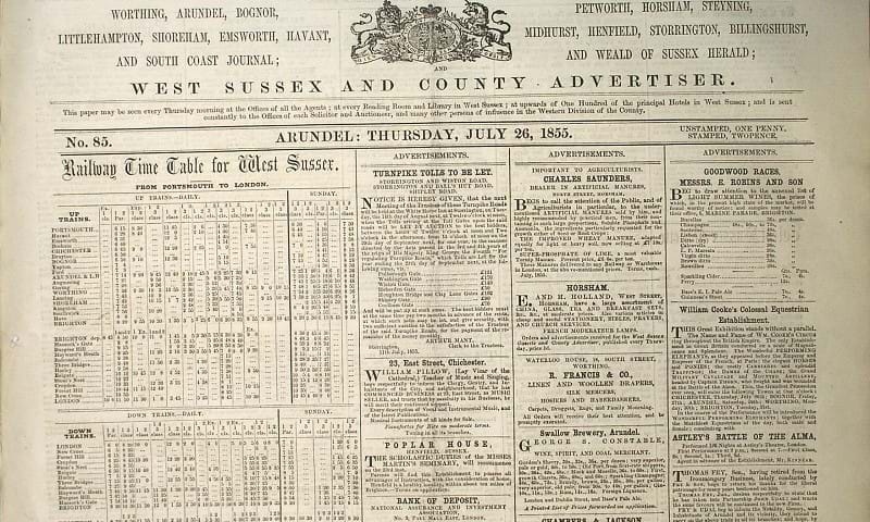 The West Sussex Gazette 1855 sample