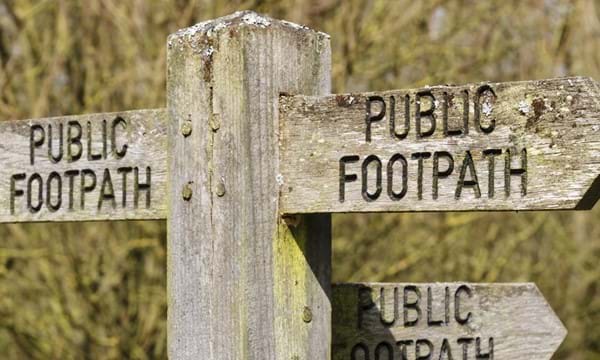 Public footpath signpost