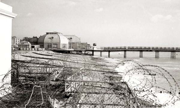 Wartime photo of West Sussex beach
