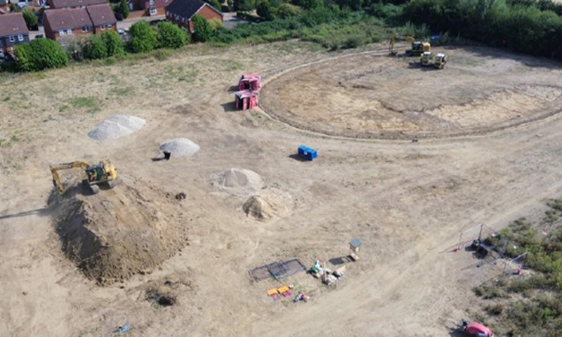 Earthworks at pond area