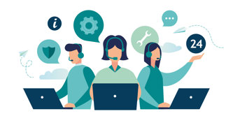 icon of people working at their laptops