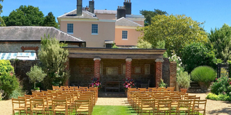 Bignor Park House Loggia with chairs