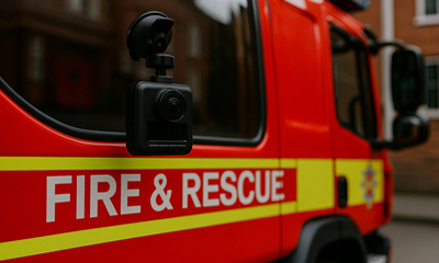 Camera attached to a fire engine