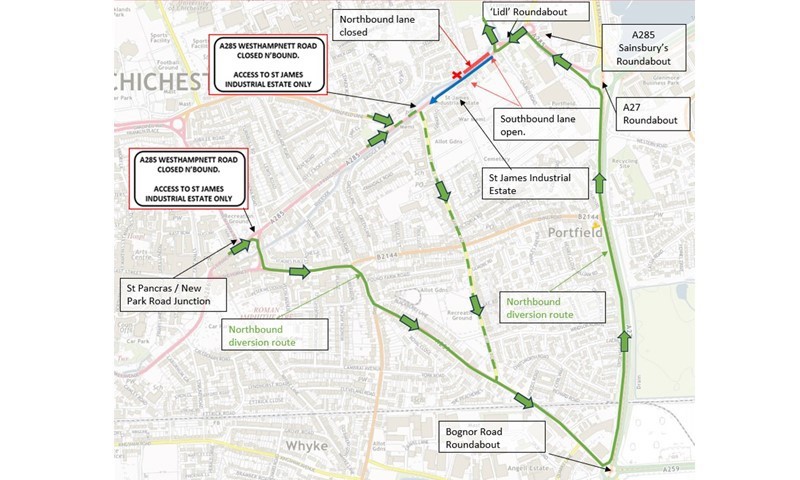 A285 Map Essential work starts soon to reconstruct river wall on A285 ...