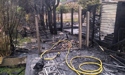 Aftermath of a garden fire