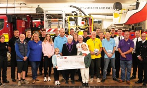 Broadwater Carnival cheque presentation at Worthing Fire Station