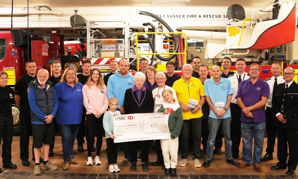 Broadwater Carnival cheque presentation at Worthing Fire Station