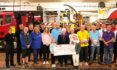 Broadwater Carnival cheque presentation at Worthing Fire Station